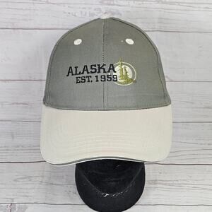 ACE USA Alaska Est. 1959 Baseball Cap Men's Adjustable Green Gray Cream